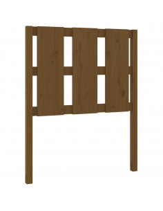 Testiera per Letto Miele 80,5x4x100 cm Legno Massello di Pino 2