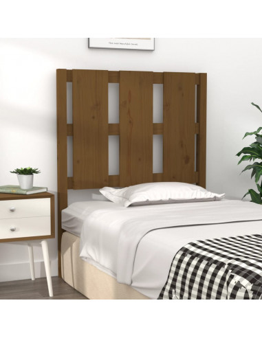 Testiera per Letto Miele 80,5x4x100 cm Legno Massello di Pino