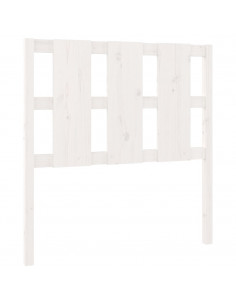 Testiera per Letto Bianca 95,5x4x100 cm Legno Massello di Pino 2