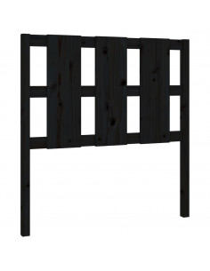 Testiera per Letto Nera 95,5x4x100 cm Legno Massello di Pino 2