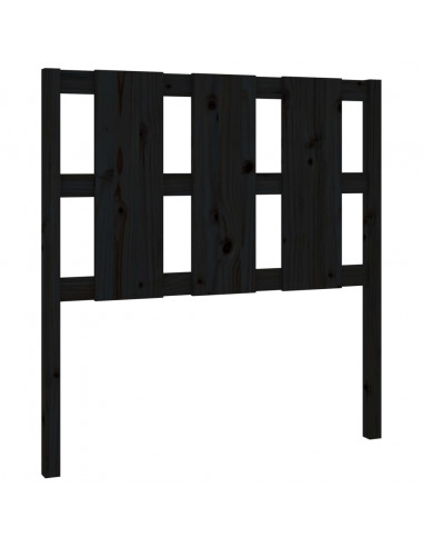 Testiera per Letto Nera 95,5x4x100 cm Legno Massello di Pino