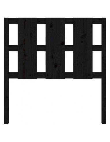 Testiera per Letto Nera 95,5x4x100 cm Legno Massello di Pino