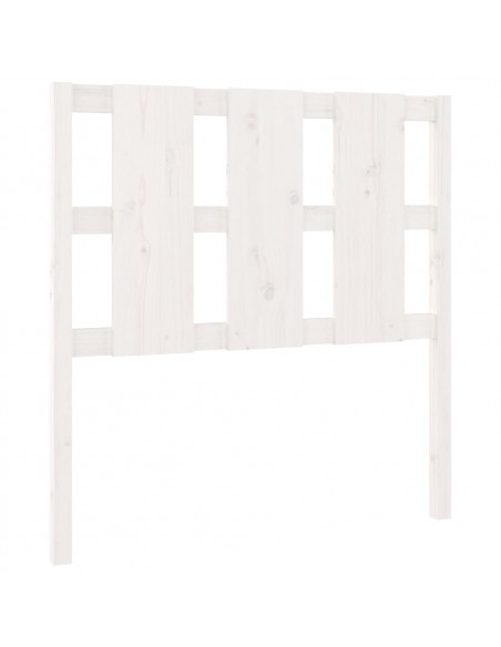 Testiera per Letto Bianca 105,5x4x100 cm Legno Massello di Pino