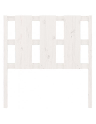 Testiera per Letto Bianca 105,5x4x100 cm Legno Massello di Pino