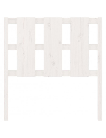 Testiera per Letto Bianca 105,5x4x100 cm Legno Massello di Pino
