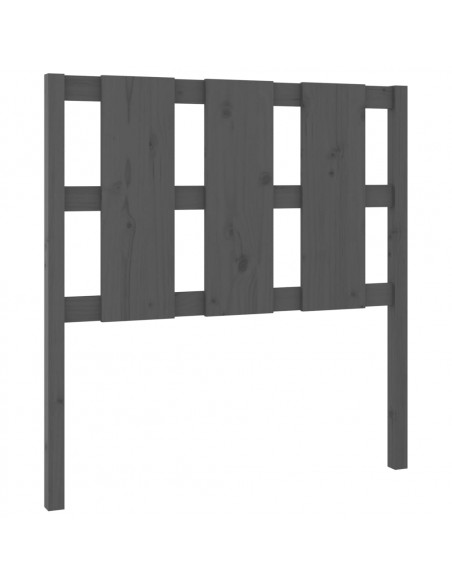 Testiera Letto Grigia 105,5x4x100 cm in Legno Massello di Pino