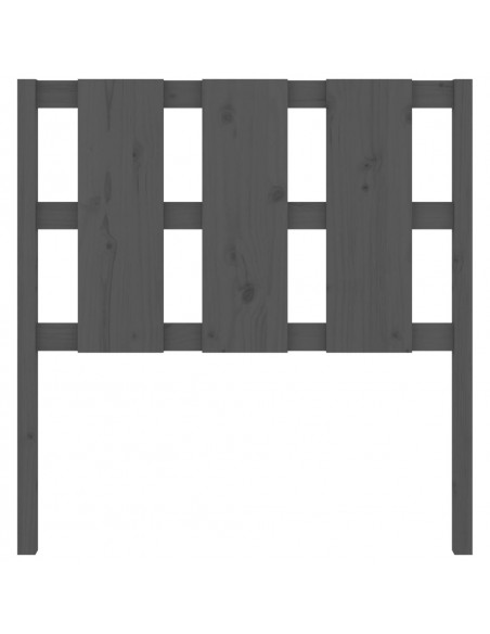 Testiera Letto Grigia 105,5x4x100 cm in Legno Massello di Pino