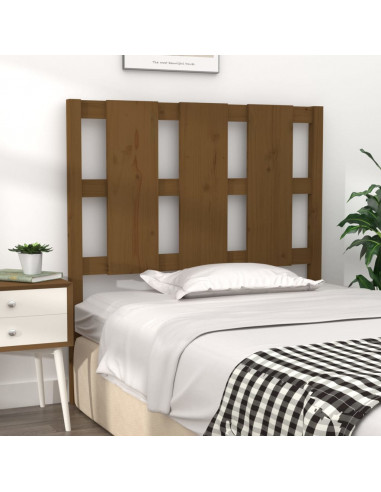 Testiera per Letto Miele 105,5x4x100 cm in Legno Massello Pino