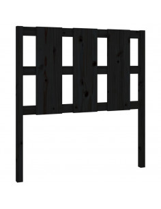Testiera per Letto Nera 105,5x4x100cm in Legno Massello di Pino 2