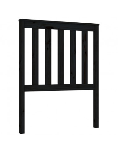 Testiera per Letto Nera 81x6x101 cm in Legno Massello di Pino