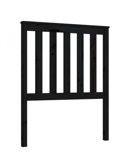 Testiera per Letto Nera 81x6x101 cm in Legno Massello di Pino