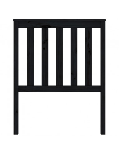 Testiera per Letto Nera 81x6x101 cm in Legno Massello di Pino