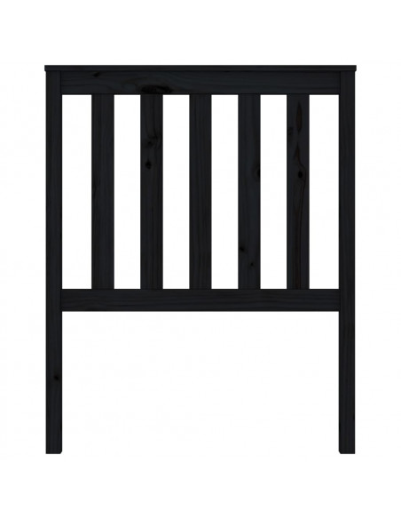 Testiera per Letto Nera 81x6x101 cm in Legno Massello di Pino