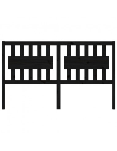 Testiera per Letto Nera 155,5x4x100cm in Legno Massello di Pino