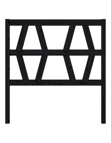 Testiera per Letto Nera 96x4x100 cm in Legno Massello di Pino