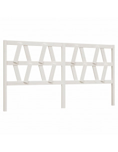 Testiera per Letto Bianca 206x4x100 cm Legno Massello di Pino 2