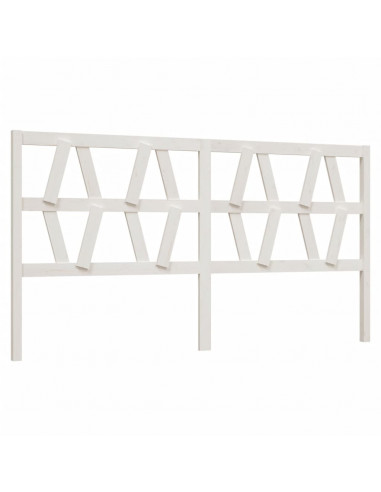 Testiera per Letto Bianca 206x4x100 cm Legno Massello di Pino