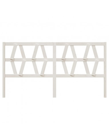 Testiera per Letto Bianca 206x4x100 cm Legno Massello di Pino