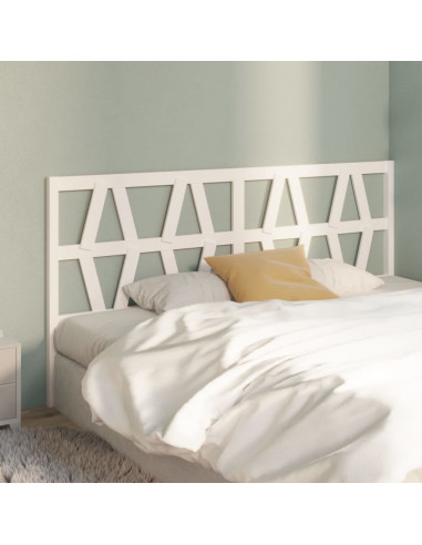 Testiera per Letto Bianca 206x4x100 cm Legno Massello di Pino