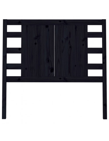 Testiera per Letto Nera 81x4x100 cm in Legno Massello di Pino