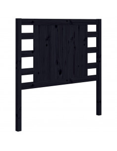 Testiera per Letto Nera 106x4x100 cm in Legno Massello di Pino 2