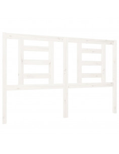 Testiera per Letto Bianca 126x4x100cm in Legno Massello di Pino 2