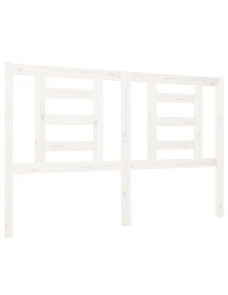 Testiera per Letto Bianca 126x4x100cm in Legno Massello di Pino