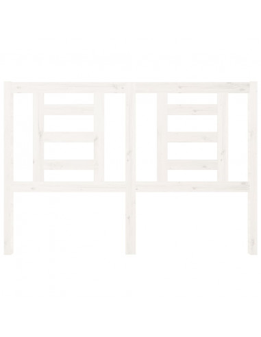 Testiera per Letto Bianca 126x4x100cm in Legno Massello di Pino