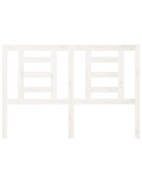 Testiera per Letto Bianca 126x4x100cm in Legno Massello di Pino