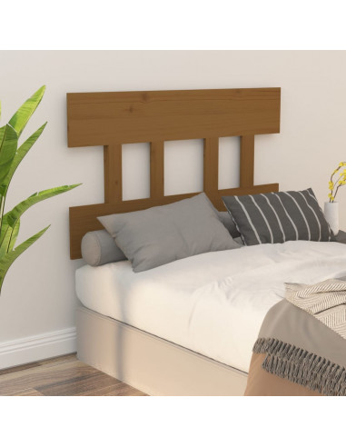 Testiera per Letto Miele 93,5x3x81 cm in Legno Massello di Pino