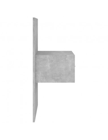 Testiera Letto con Comodini in Legno Multistrato Grigio Cemento