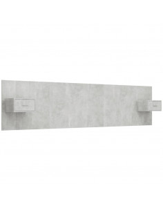 Testiera Letto con Comodini in Legno Multistrato Grigio Cemento 2