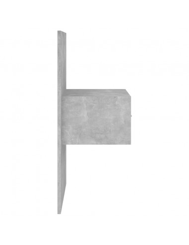 Testiera Letto con Comodini in Legno Multistrato Grigio Cemento