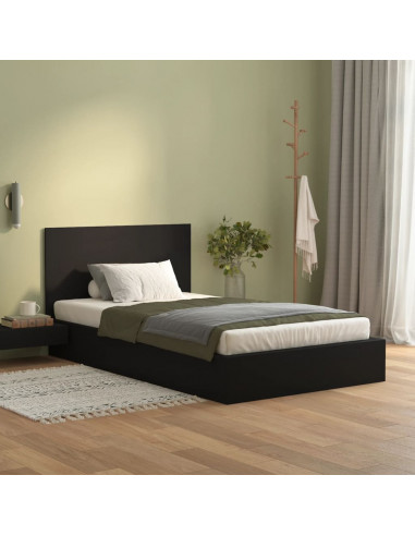 Testiera per Letto Nera 120x1,5x80 cm in Legno Multistrato