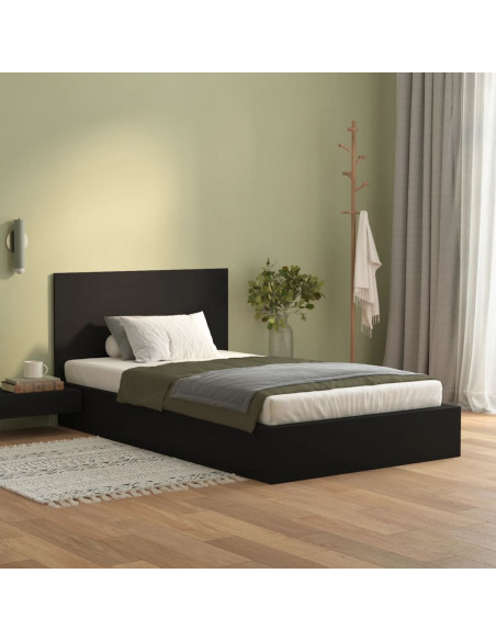 Testiera per Letto Nera 120x1,5x80 cm in Legno Multistrato