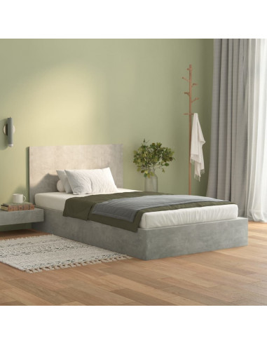 Testiera Letto Grigio Cemento 120x1,5x80cm in Legno Multistrato