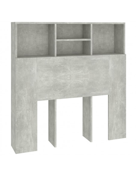 Testiera con Contenitore Grigio Cemento 100x19x103,5 cm