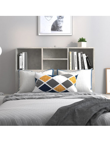 Testiera con Contenitore Grigio Cemento 100x19x103,5 cm