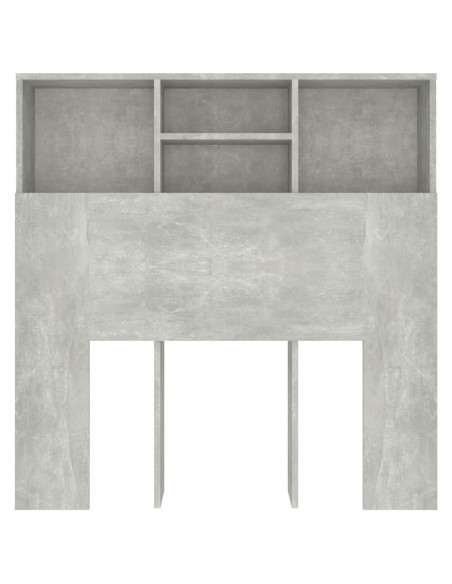 Testiera con Contenitore Grigio Cemento 100x19x103,5 cm