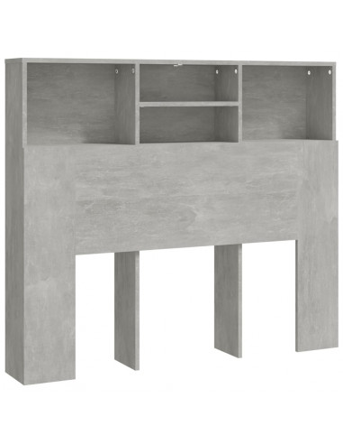 Testiera con Contenitore Grigio Cemento 120x19x103,5 cm