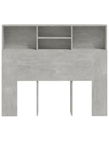 Testiera con Contenitore Grigio Cemento 120x19x103,5 cm