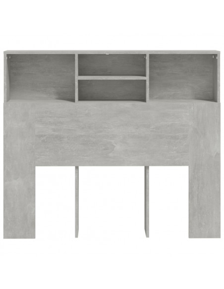 Testiera con Contenitore Grigio Cemento 120x19x103,5 cm