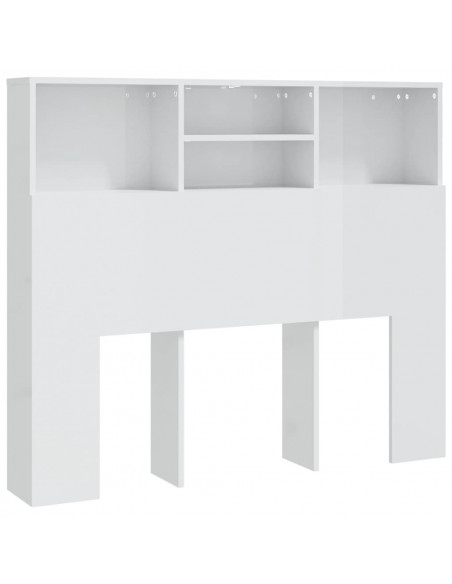 Testiera con Contenitore Bianco Lucido 120x19x103,5 cm