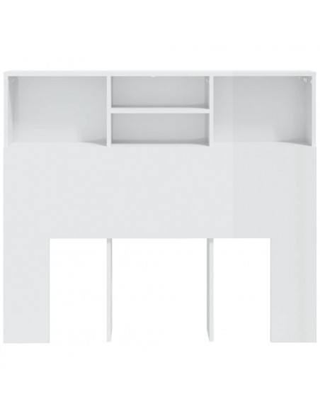 Testiera con Contenitore Bianco Lucido 120x19x103,5 cm