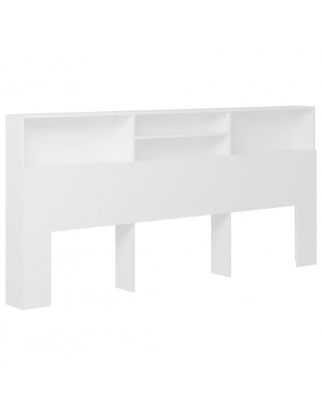 Testiera con Contenitore Bianco 200x19x103,5 cm