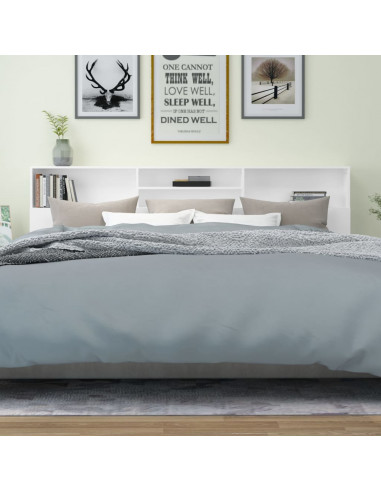 Testiera con Contenitore Bianco 200x19x103,5 cm