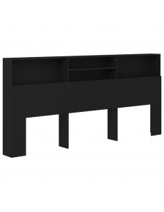 Testiera con Contenitore Nero 220x19x103,5 cm 2