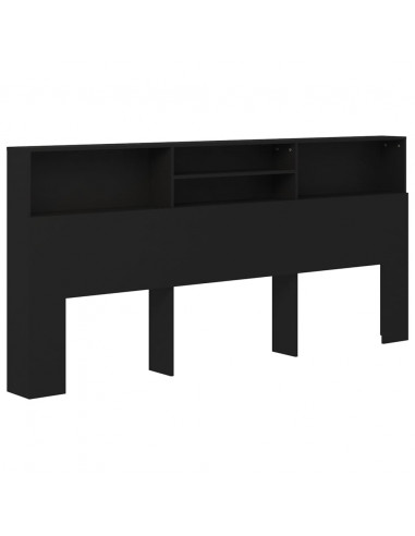 Testiera con Contenitore Nero 220x19x103,5 cm