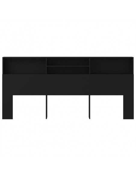 Testiera con Contenitore Nero 220x19x103,5 cm