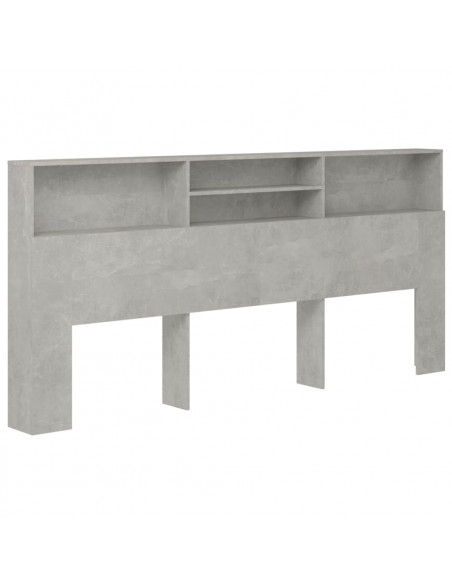 Testiera con Contenitore Grigio Cemento 220x19x103,5 cm
